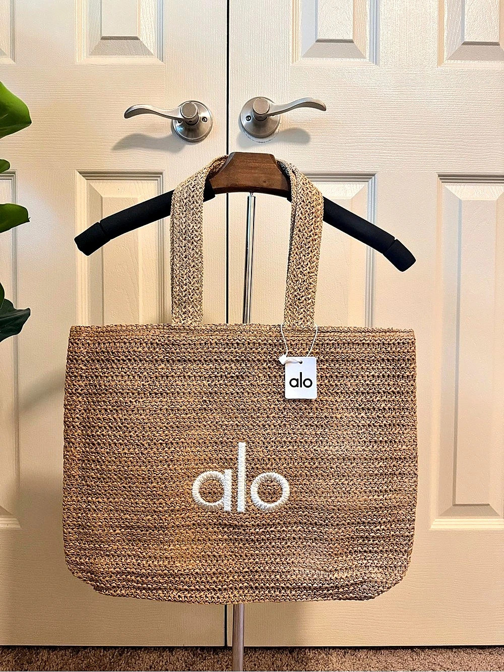 alo Brown Woven Tote NWT